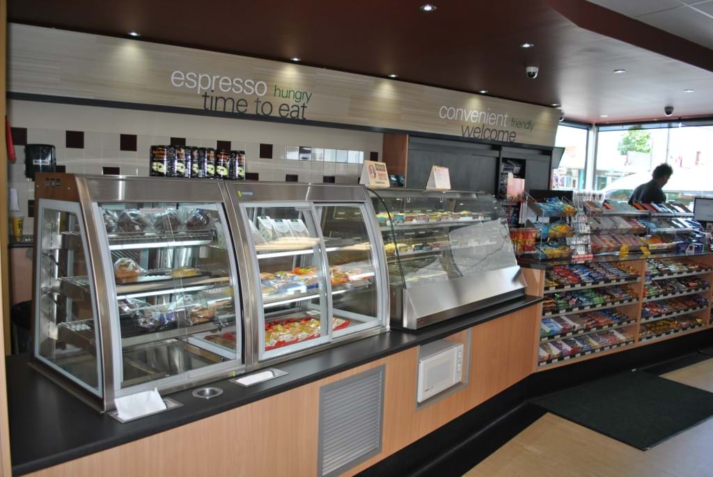 Espresso Food Display Cabinets